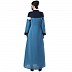 Casual multi-colored A-line abaya- French Blue Casual multi-colored A-line abaya- French Blue